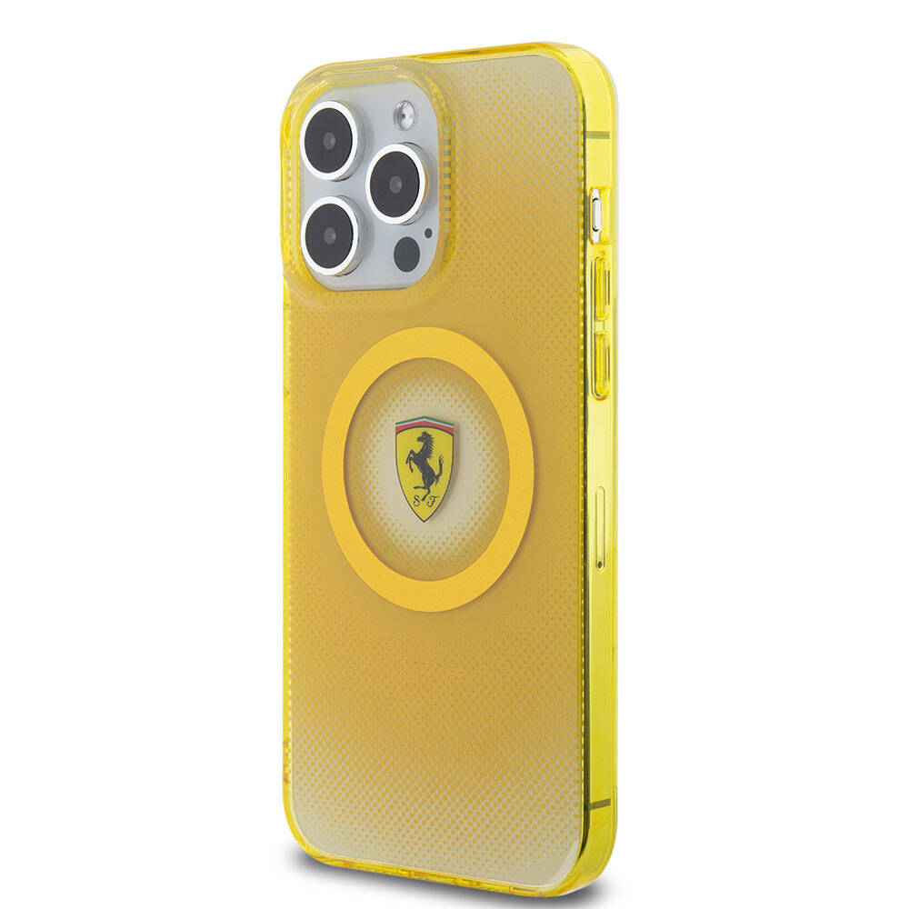 Ferrari iPhone 15 Pro Max Orjinal Lisanslı M-safe Şarj Özellikli Parçalanan Noktalar Desenli Kılıf Ferrari iPhone 15 Pro Max Orjinal Lisanslı M-safe Şarj Özellikli Parçalanan Noktalar Desenli Kılıf